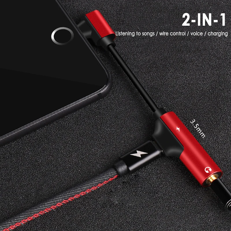 USB C A ficha Jack de 3,5 mm de Áudio AUX de Carregamento 2 Em 1 Conector de Fone de ouvido do Permutador de Duplo Plug Para Huawei Xiaomi Mi Nota 7 8 9-Tipo C Cabo