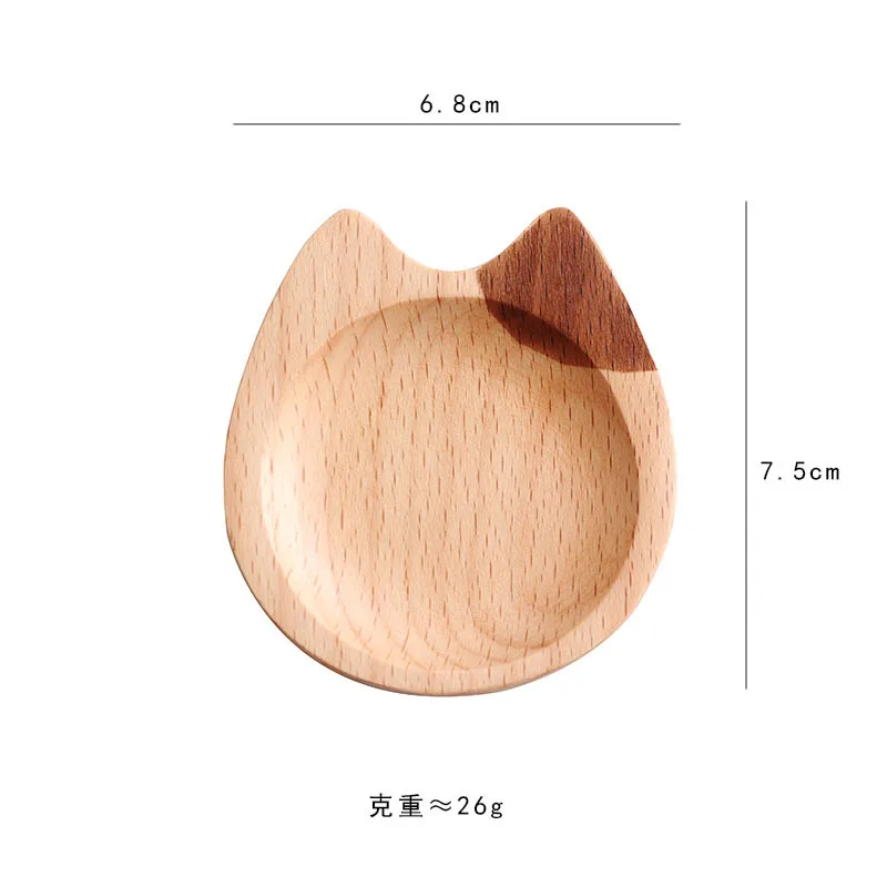 1Pc em Estilo Japonês Gato de Madeira Pequeno Molho de Prato de Cozinha do Agregado familiar Tempero de Soja Aperitivo Placa