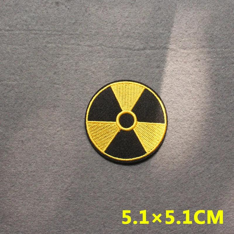 Nuclear Bioquímica sinal de Aviso Manchas De Roupas Punk Roupas de Listras Proibição Emblema do Patch Bordado Manchas Na Roupa Decoração