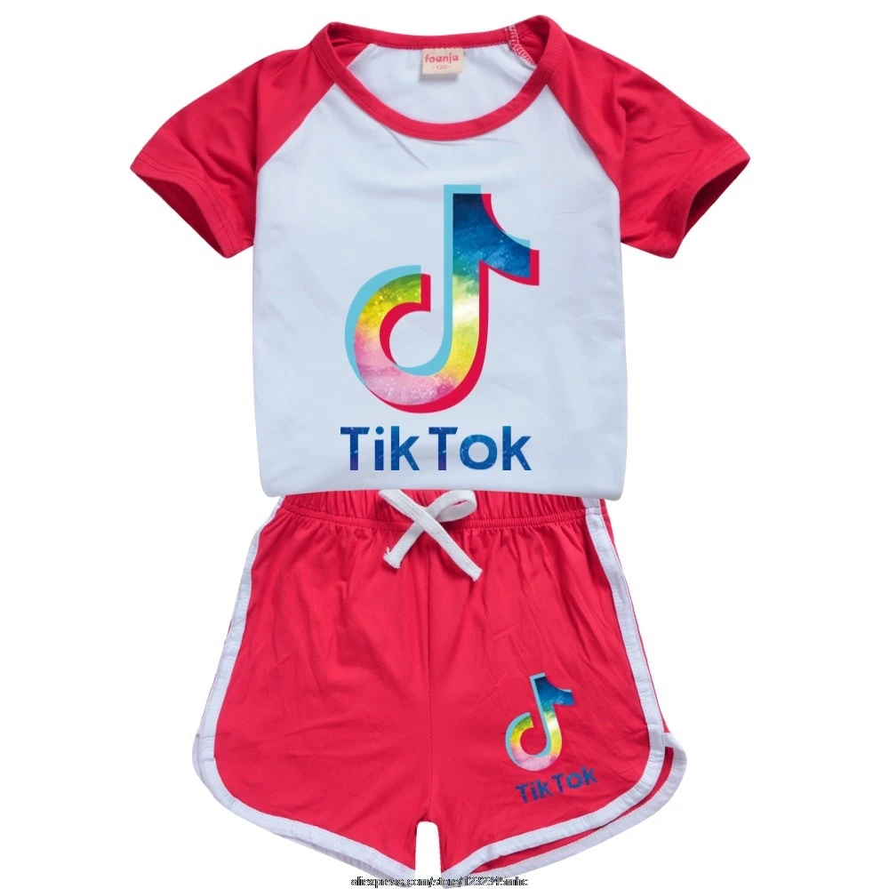 Tik Tok esportes terno de roupa de meninos de 2 anos de duas peças de conjunto de criança de verão, de 2 a 15 adolescentes da escola de roupa de menina criança treino