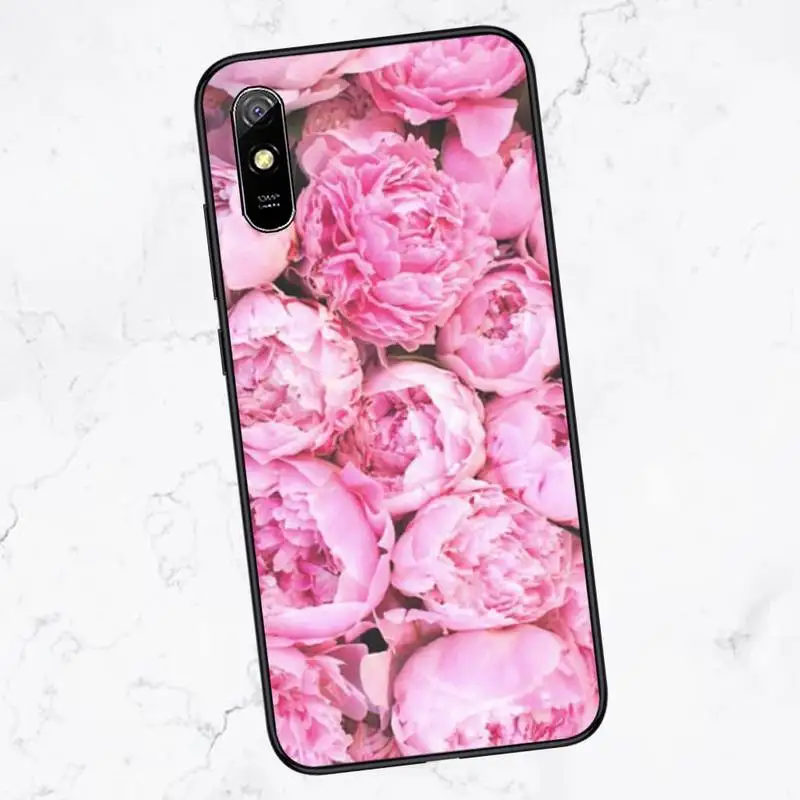 Elegante Rosa Peônia Roxa Caso De Telefone Xiaomi Redmi Nota 4, 4x 5 6 7 8 pro S2 PLUS 6A PRO