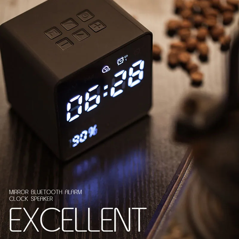Tela de LED de Alarme do Rádio-Relógio com Display Digital, Relógio Bluetooth alto-Falantes @M23