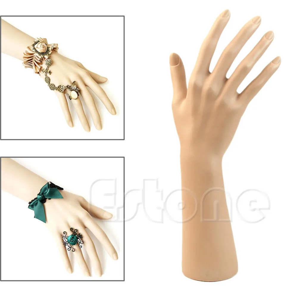 Silício Feminino Mãos De Manequim Da Arte Do Prego Falso Modelo De Relógio, Anel, Pulseira De Luvas De Manequim Mão Stand De Exibição