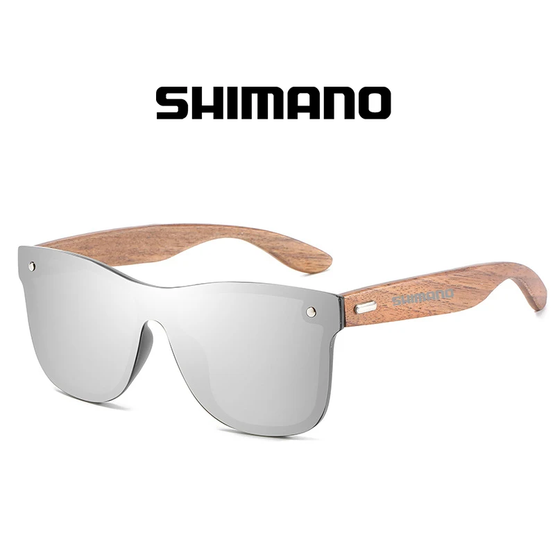Shimano Black Walnut Óculos de Pesca de Madeira Polarizada Óculos de Homens, Óculos de Homens a Proteção UV400 Óculos de Madeira Caixa Original