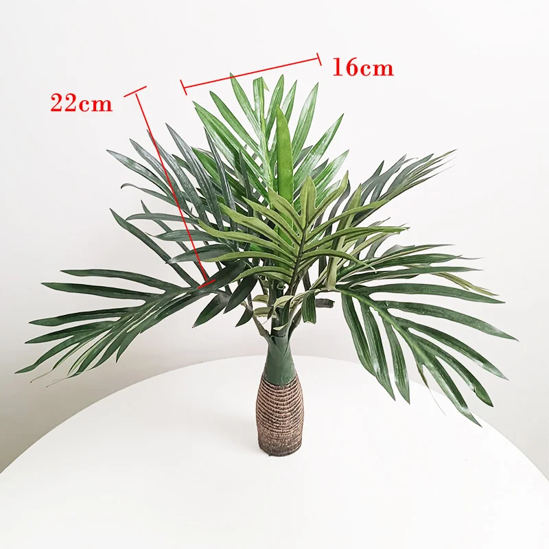 40cm Tropical Monstera Artificial Palmeira Falso Plantas Mini Desktop Vasos de Árvore de Seda Deixa de 8 Cabeças de Bananeira Para a Decoração Home
