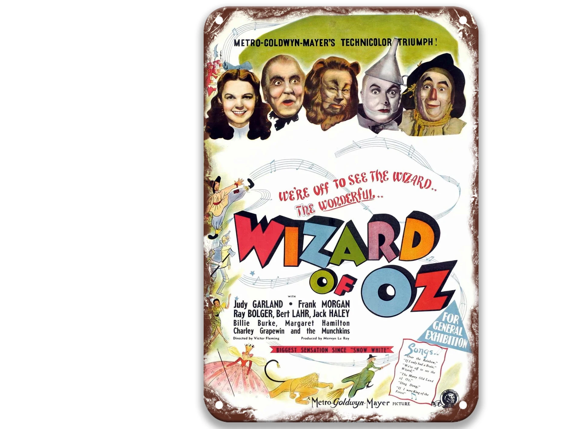 O mágico de Oz Velho Furn Metal Estanho Sinais de Filmes de Banho Sinal para Decoração Sala de estar 8x12 Cm