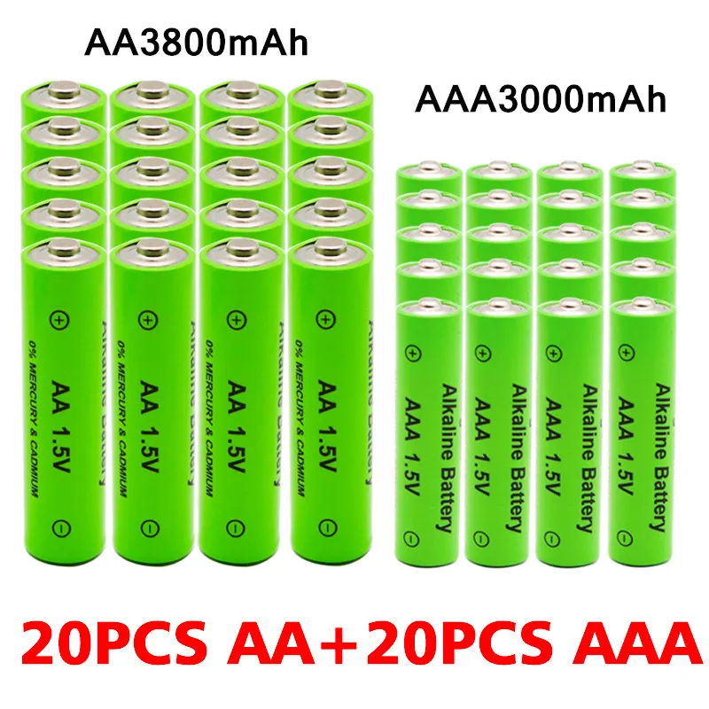 AA + AAA Recarregáveis AA de 1,5 V 3800mAh / 1,5 V AAA 3000mah Bateria Alcalina Lanterna Brinquedos Assista MP3 Player Substituir a Bateria de Ni-Mh