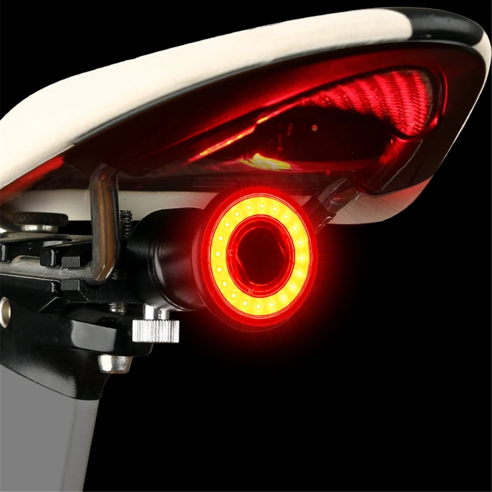 1pcs Inteligente Luz Traseira da Bicicleta, Auto Start/Stop de Freio de Detecção IPx6 Impermeável USB Charge de Bicicleta de Cauda lanterna traseira da Bicicleta DIODO emissor de Luz