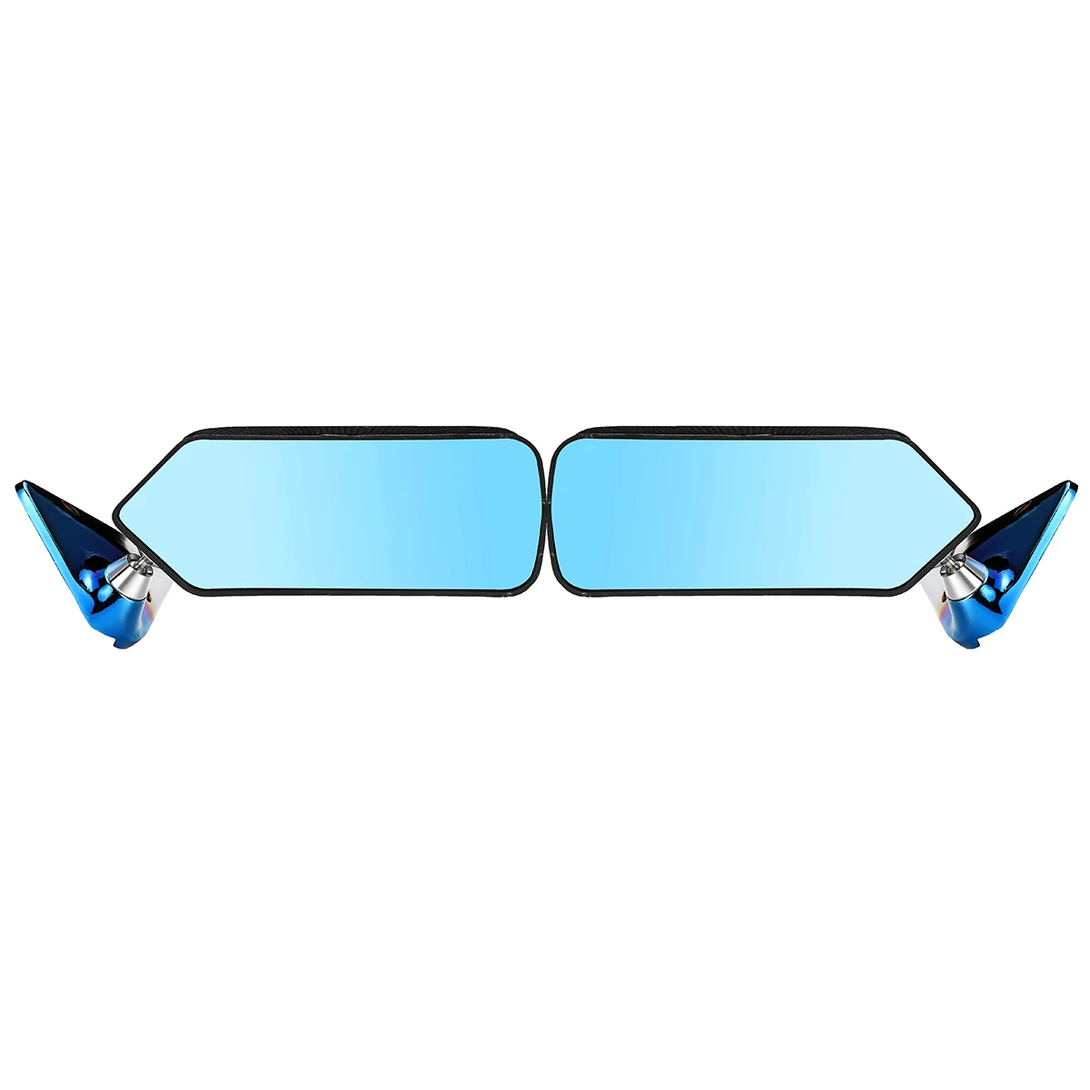 2x de Carro Universal Lado do Espelho Retrovisor Asa Retro Espelho de Metal de Suporte de Espelho do Lado do Conjunto F1 Estilo Fibra de Carbono Olhar Azul