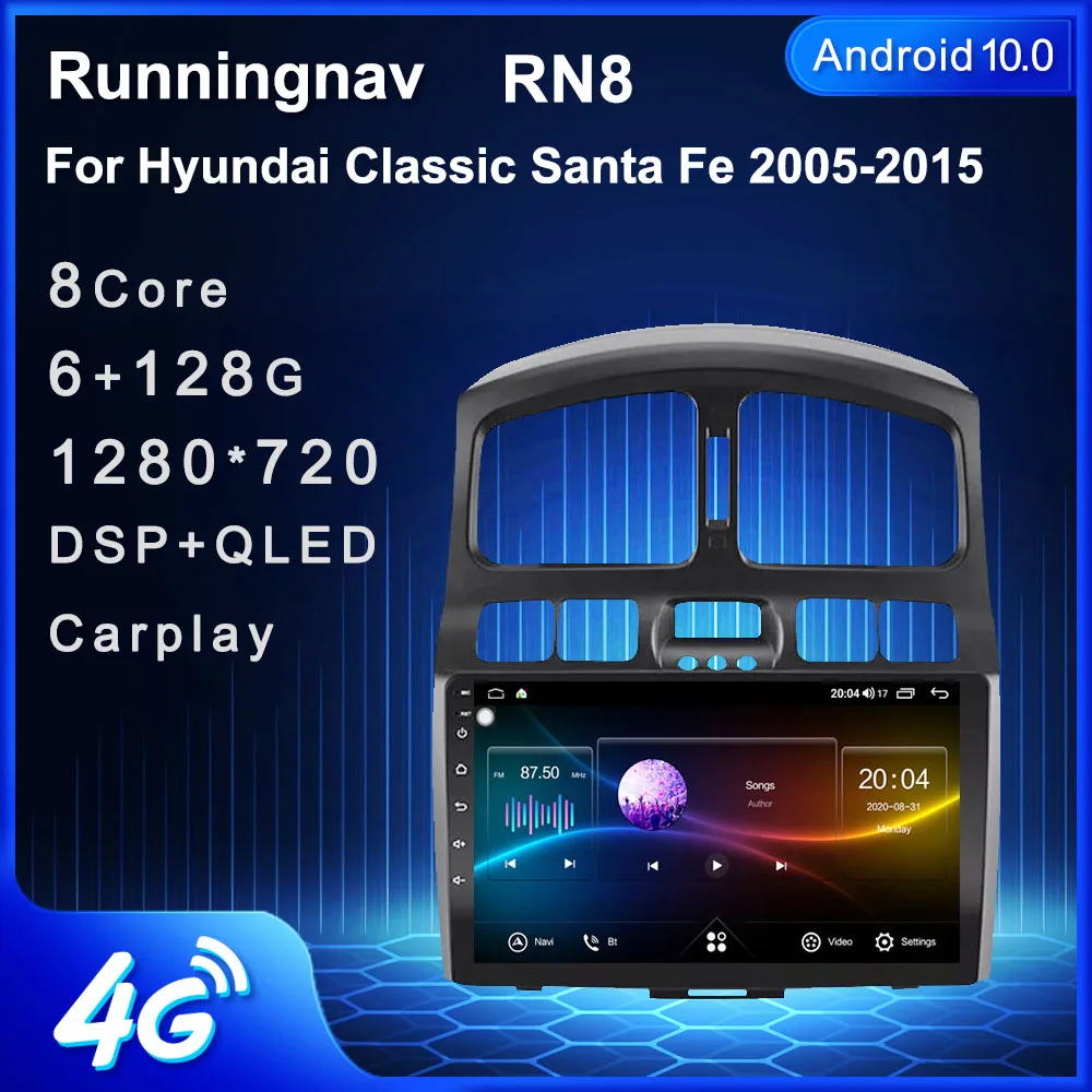 4G LTE Android 10.1/9/8.1 Para Hyundai Clássico de Santa Fe 2005-auto-Rádio Multimédia Player de Vídeo de Navegação GPS