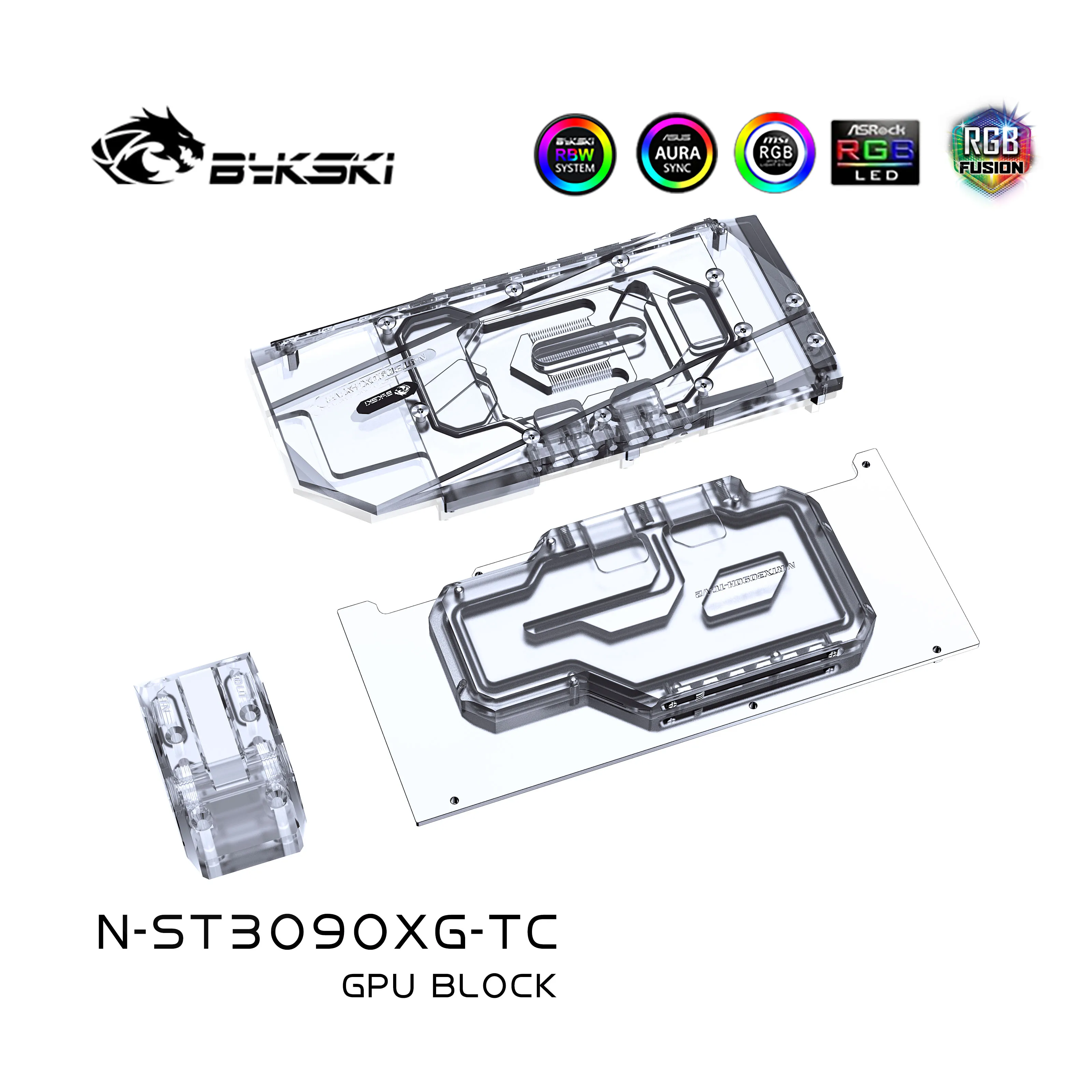 Bykski GPU de bloqueio de Água, Com o Chassi , a Hidrovia Placa Traseira do Refrigerador Para Zotac RTX 3080 3090 Jogo OC N-ST3090XG-TC