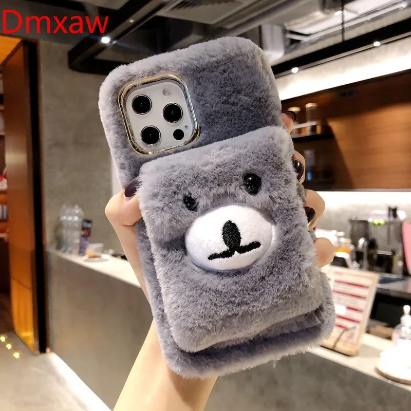 Quente Urso pulseira de Caso para o Xiaomi Redmi K30 Ultra Pro 9C 9A 9 10X Pro Nota 8 9 Pro Max 9s 8T Moda Caso Peludo fofo Caso