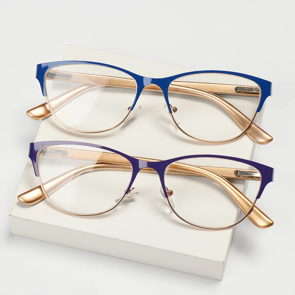 Retro Óculos de Leitura Para Homens Mulheres Metal Metade Quadro de Presbiopia Óculos Anti-fadiga Hipermetropia Óculos de Dioptria +1.0 +3.5