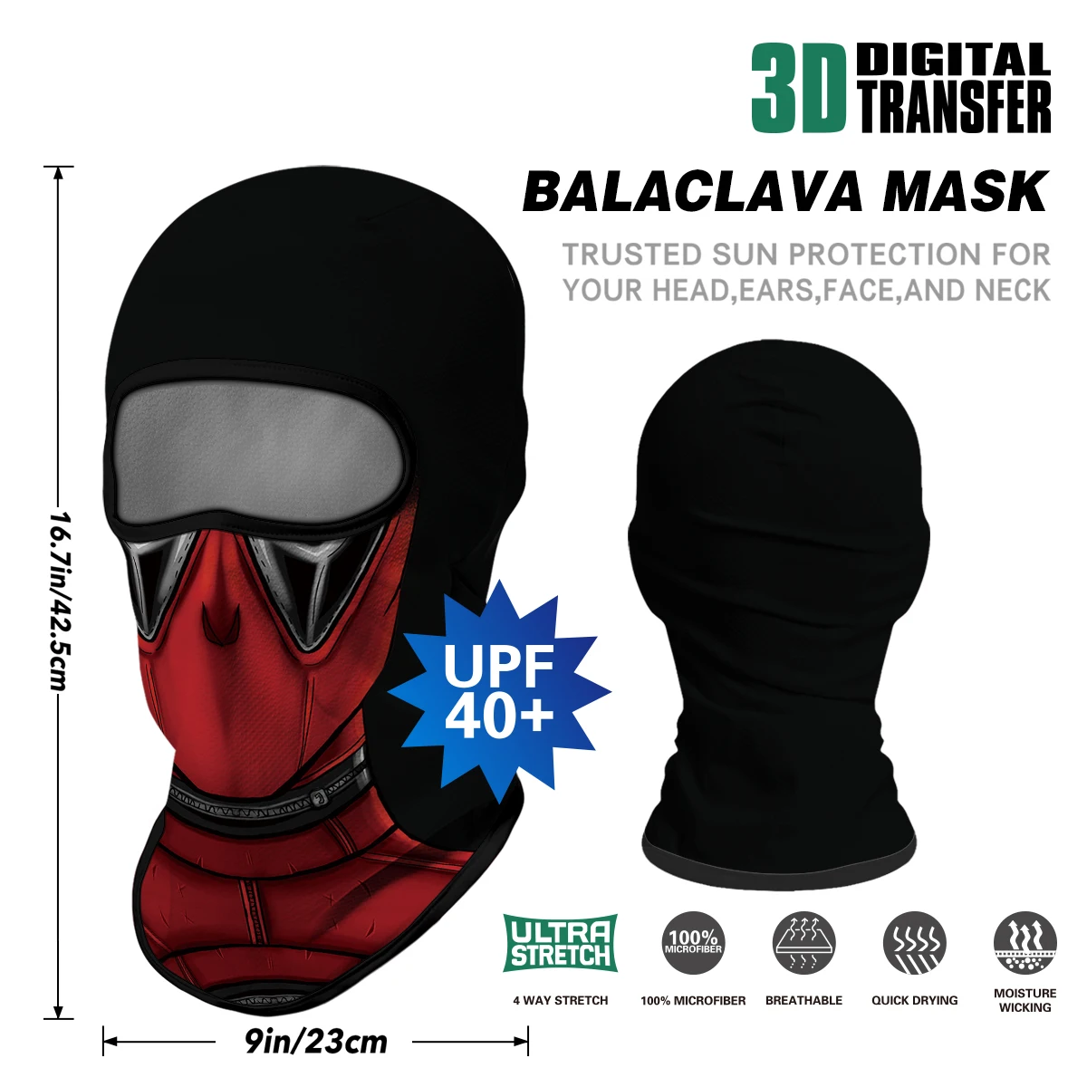 Balaclava Deadpool Motocicleta Máscara Facial Pasamontanas Esporte Permeável Cabeça Máscara Da Tampa Halloweeen Pescoço Buff Bandanas