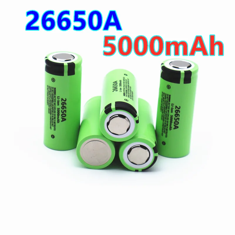 Novo de alta qualidade original 26650 bateria de 5000mAh 3,7 V 50A íons de lítio Aku para 26650A DIODO emissor de luz tocha