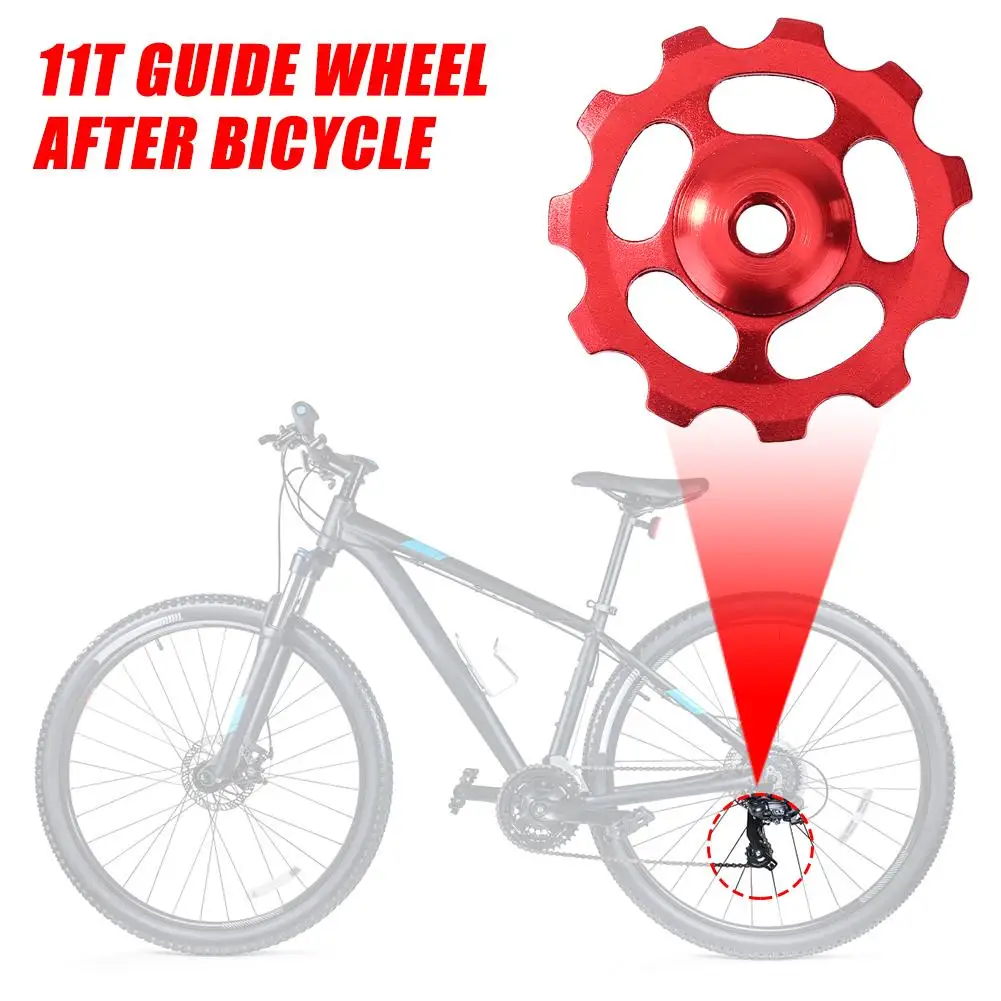 11T Bicicleta Desviador Traseiro MTB Mountain Bike Rolo de Guia Jockey Roda de Cerâmica Rolamento de Alumínio Liga de Ciclismo Acessório