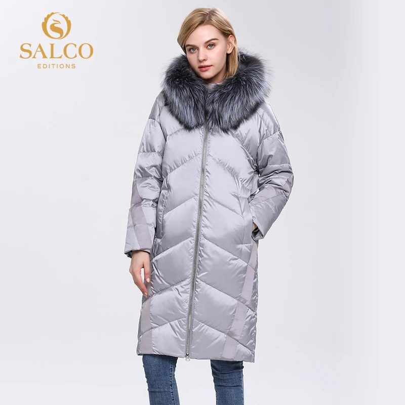 SALCO frete Grátis O mais recente grande zipado pérola-algodão inverno casaco quente 2020 high-end real casaco de pele