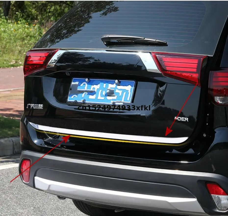 Para Mitsubishi Outlander 2013-2019 decoratieve tira achterklepafdekking roestvrijstalen auto achterzijde decoratie estilo Carro