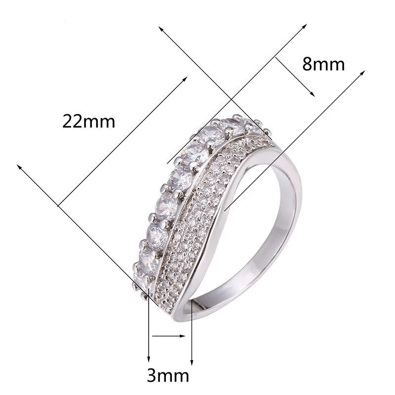 Mulheres Anéis Única Linha De Zircão Geométricas Banhado A Prata Anéis Elegante E Simples Para Banquetes Anéis De Noivado Projetado Para As Mulheres Enviar Menina