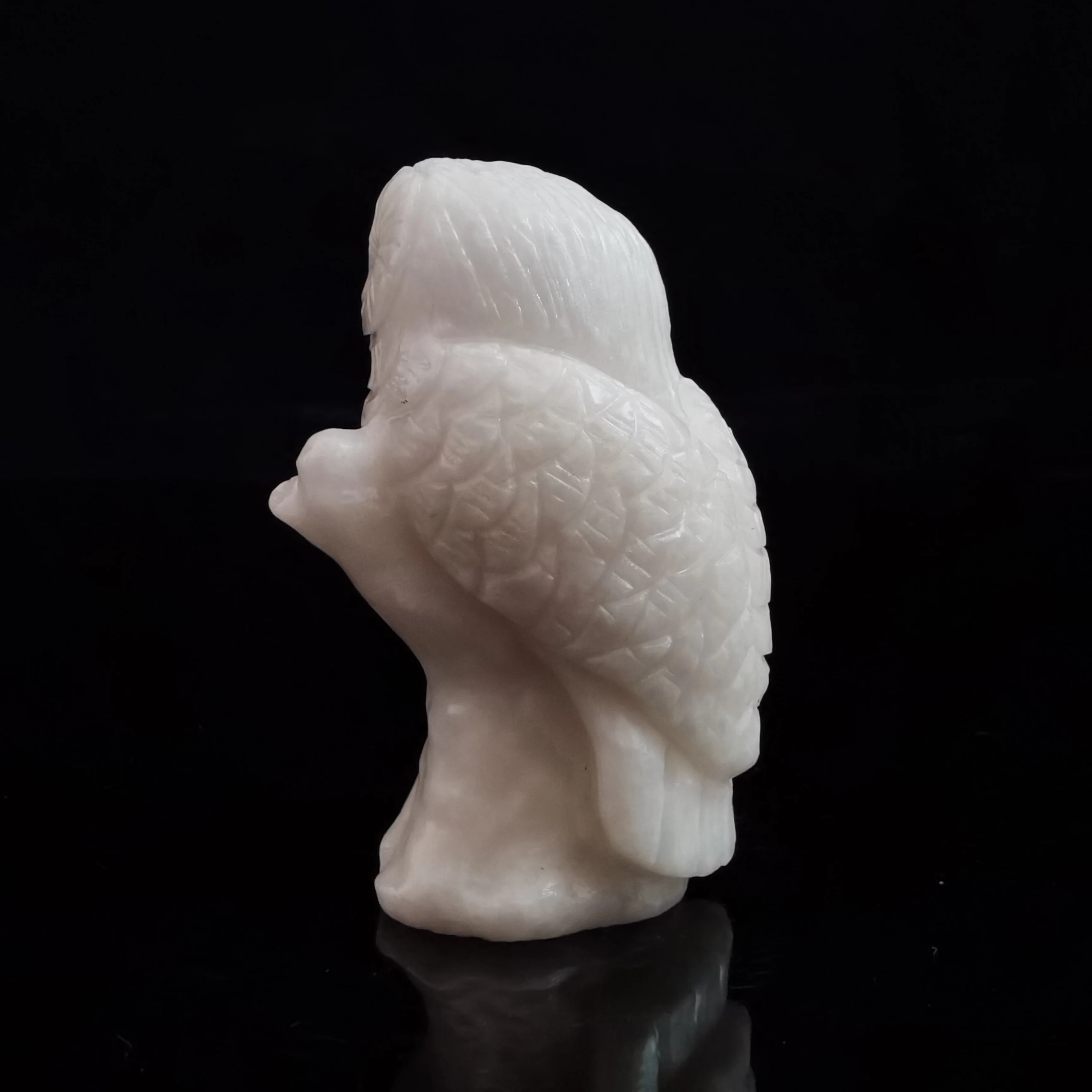 Coruja de Pedra Natural e Minerais de Quartzo Branco Cristal de Rocha Artesanato Estátua Mão Esculpida DIY Decorações de Cura