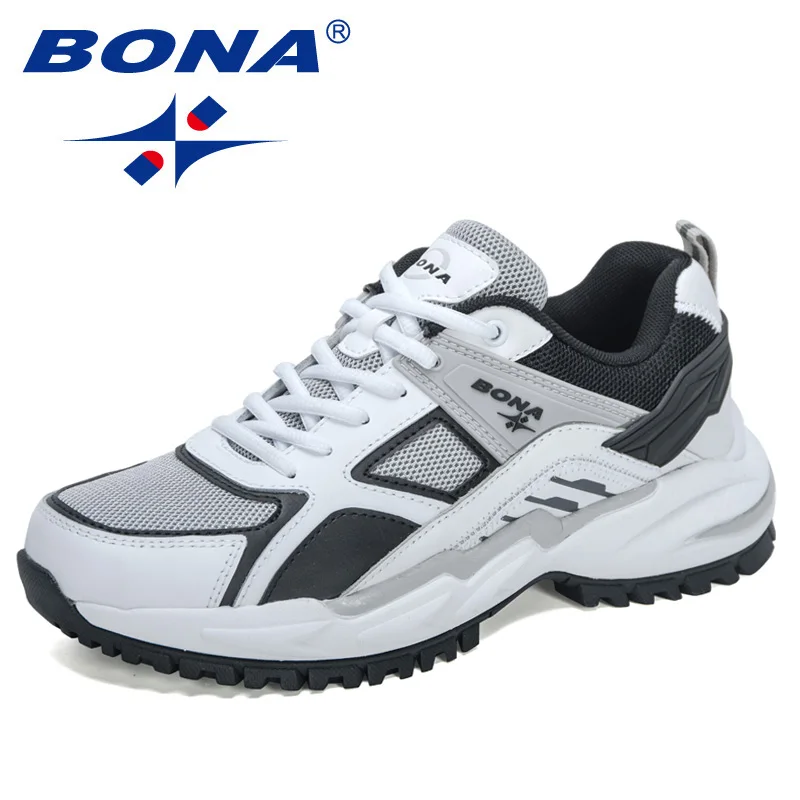 BONA 2021 Novos Designers de Calçados Masculinos de Espessura Inferior Tênis Homem Confortáveis Sapatos de Lazer Mansculino Zapatillas Hombre Macio