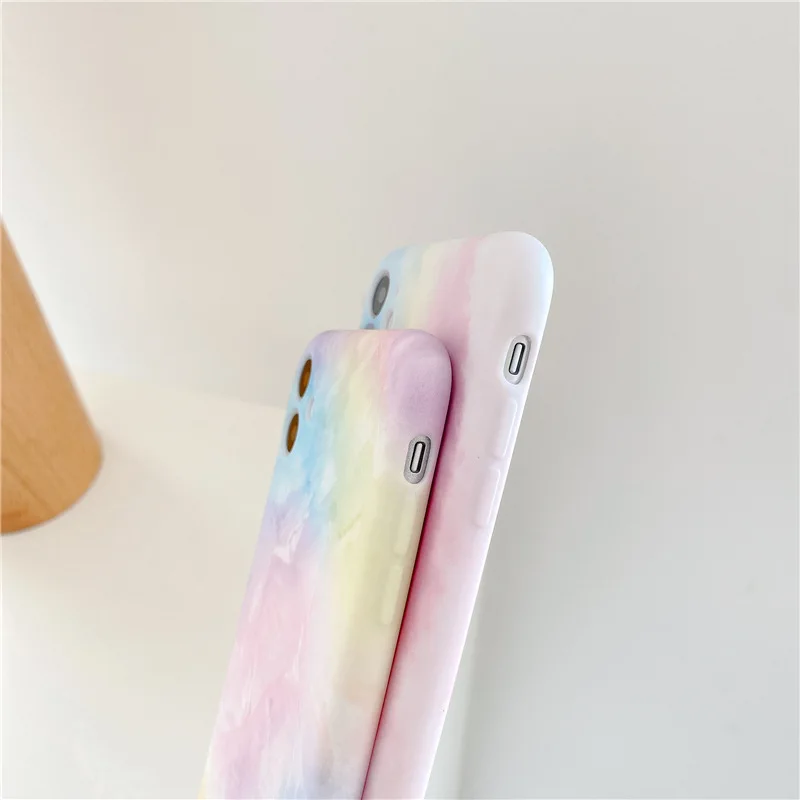 Retro mistério do arco-íris aquarela e arte de Telefone de Caso Para o iPhone 12 11 Pro Max Xr Xs Max X 7 8 + 12 mini 7Plus caso de Bonito de capa mole