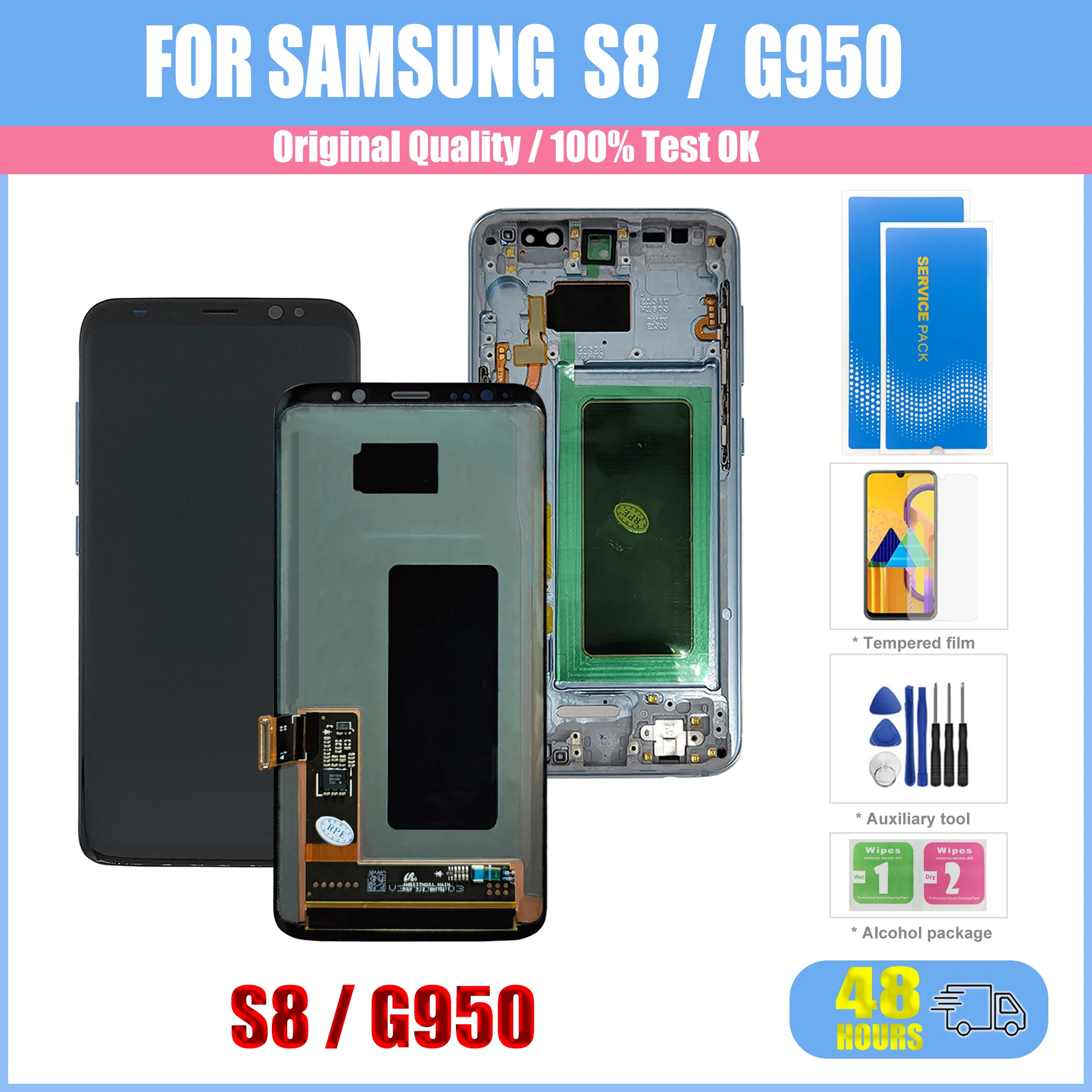 Original Amoled Display Para Samsung Galaxy S8 G950F G950FD G950U Volle LCD Touchscreen