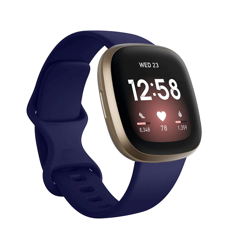 A Banda de Silicone para Fitbit Versa 3 Smart Watch Duplo-Buck Impermeável Pequenas Mulheres Grandes Homens Pulseira de banda para o Fitbit Sentido correia