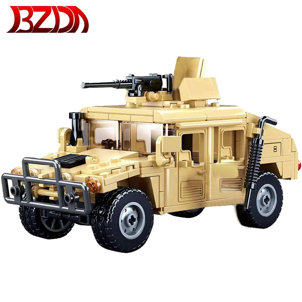 BZDA a II Guerra Mundial Hummered Jeeped H1 - Militares de Assalto Veículos Clássicos Moc Blocos de Construção de Brinquedos de Presente Para as Crianças