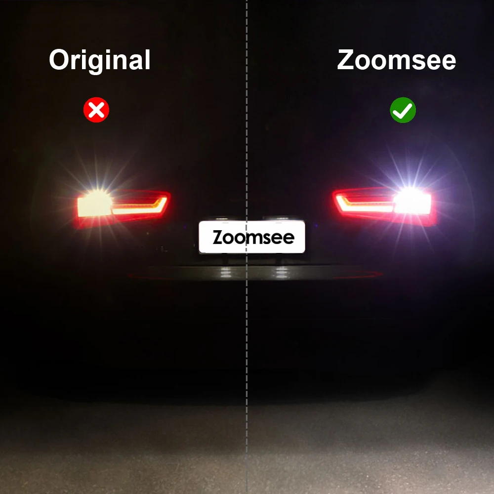 Zoomsee 2Pcs Branco Reversa do DIODO emissor de luz Para Fiat 500 500 LITROS de 500X 500E 500 2007-2018 Canbus Exterior Backup Nenhum Erro Traseira da Cauda light Bulb Luz de