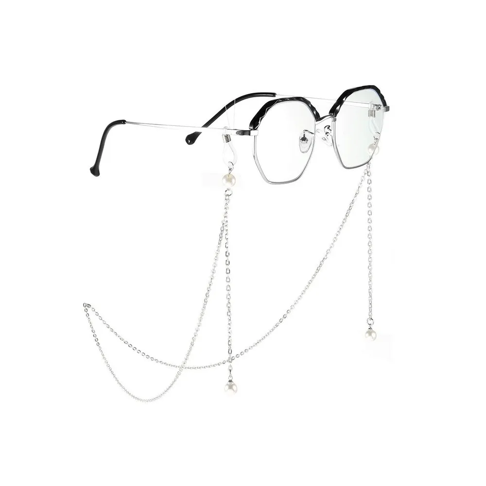 2020 Moda Óculos de Leitura Corrente Popular do Metal Óculos de sol Cadeia de Folha Nova de Contas de Pérolas Pingente de Óculos Colar de Cadeia para as Mulheres