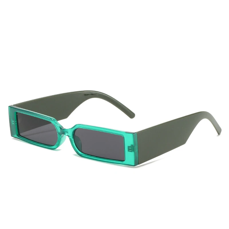 2021 Moda Colorida Retângulo Óculos de sol das Mulheres Retro Marca Designer Ampla Pernas Óculos Tons UV400 Homens Praça de Óculos de Sol