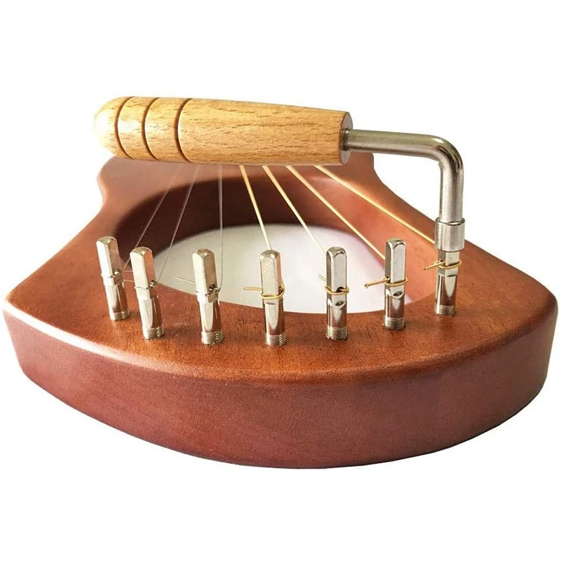 7 de Metal Harpa String + 7Pcs Cadeia Pin Unhas + Ajuste a Chave de Lira Harpa Pequena Harpa Musical de Instrumentos de Cordas