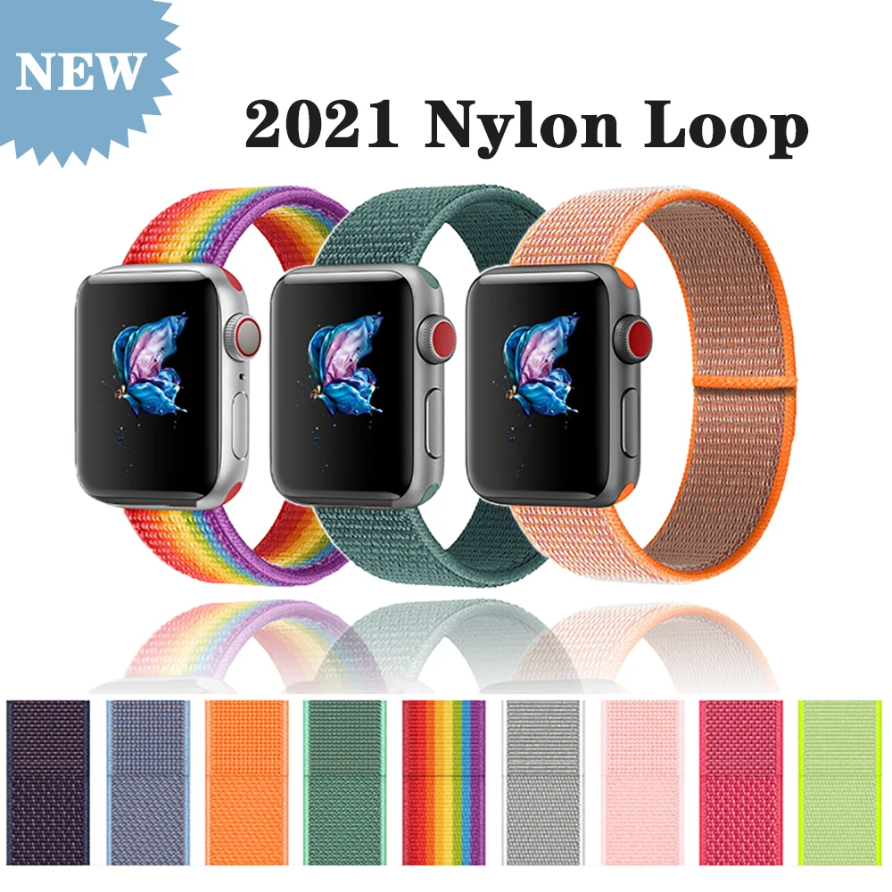 Nylon banda correa Apple Relógio 44mm 40mm 42mm 38mm Correias smartwatch iWatch cinto, bracelete da apple assistir a Serie 5 3 4 SE 6