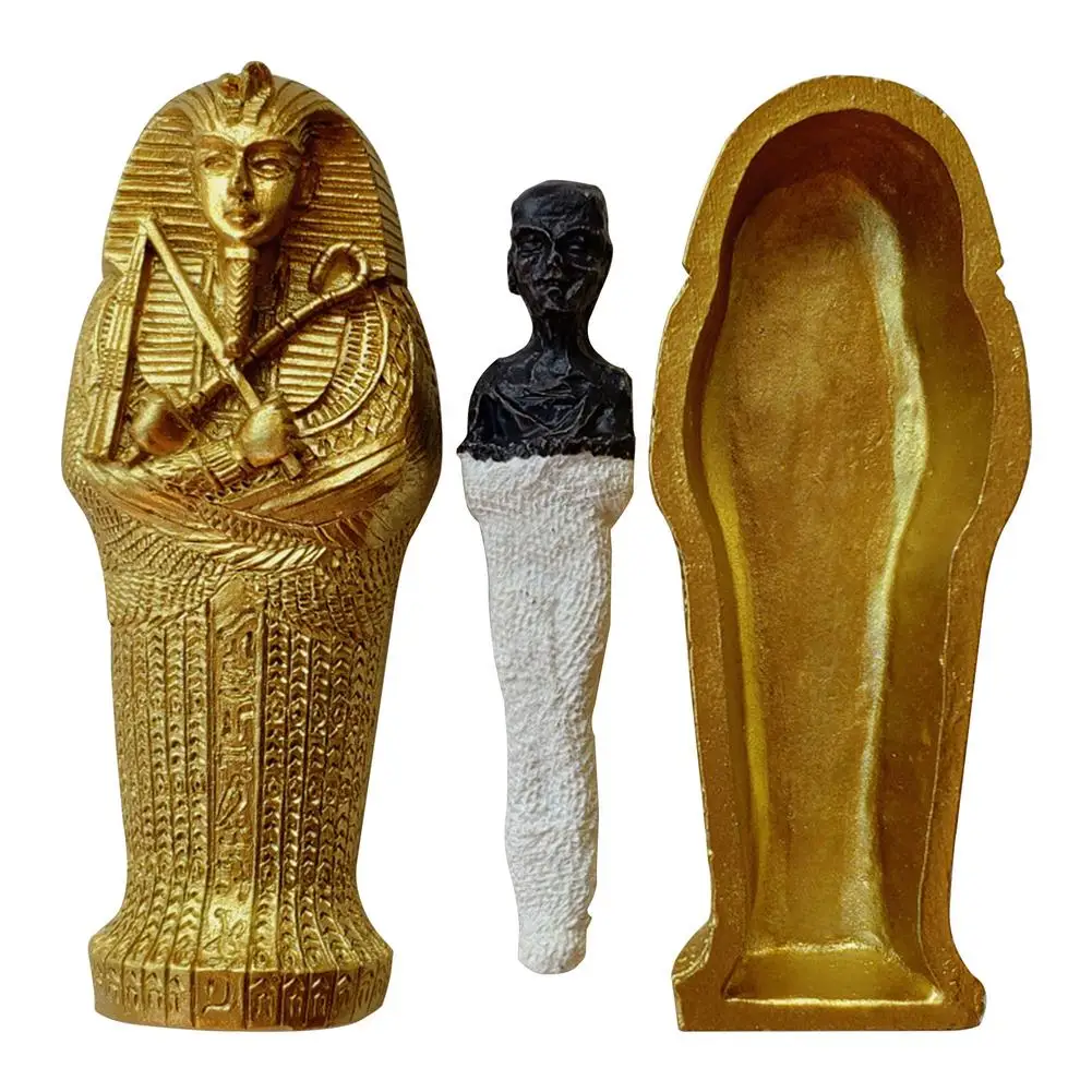 Resina Egípcio Antigo Caixão Estatueta Escultura Egito Múmia Estátua Enfeites Pequenos Modelo Em Miniatura A Decoração Home Recolher