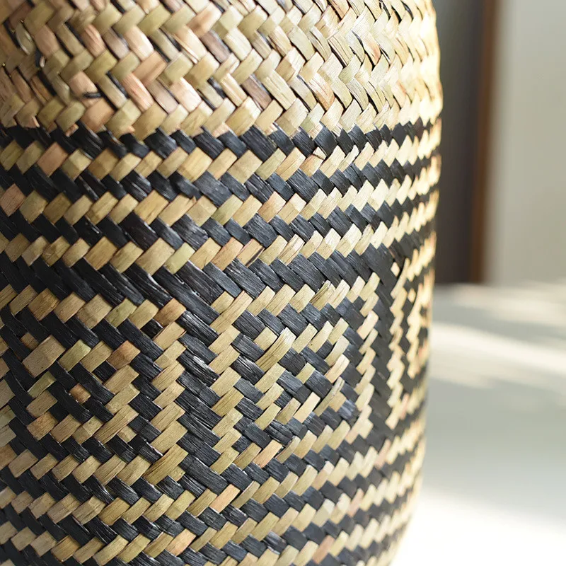 Tecido Cesta Artesanal De Romã Palha De Vime, Bambu Cesta Do Armazenamento Criativo Vaso Japonês Cevada Vaso De Flores A Decoração Home