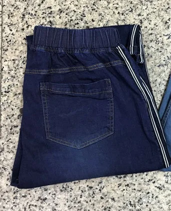 2XL Para 9XL Plus Size Shorts Jeans Mulheres de Verão de Cintura Alta Jeans Calças do Estiramento Bolsos Casual Bezerro Comprimento de Calça T4466