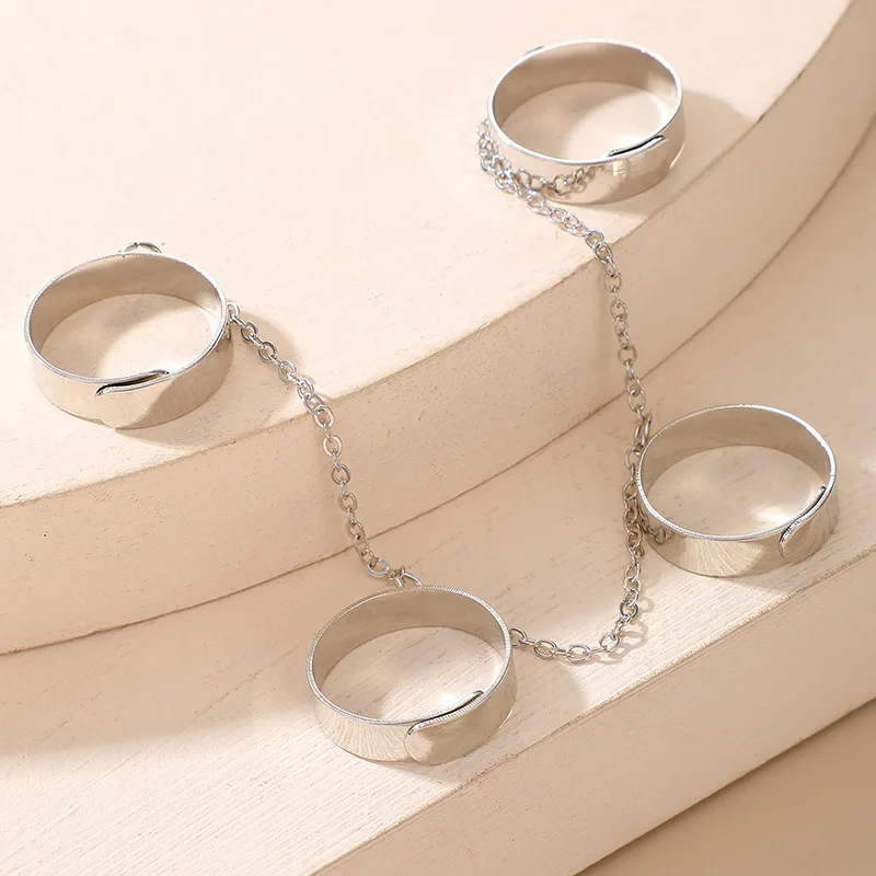 Anel de aço inoxidável cor prata Jóias para as mulheres anéis de slytherin Punk Anel de falange anel masculino conjunto de anéis de casal presente