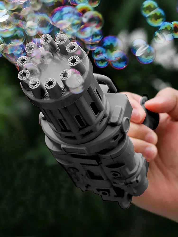 Novas bolhas de Sabão para as crianças Gatling Máquina de Bolha de gatling bolhas mini brinquedo 10-Buraco Automática Bolha de Armas Para as Crianças 2021