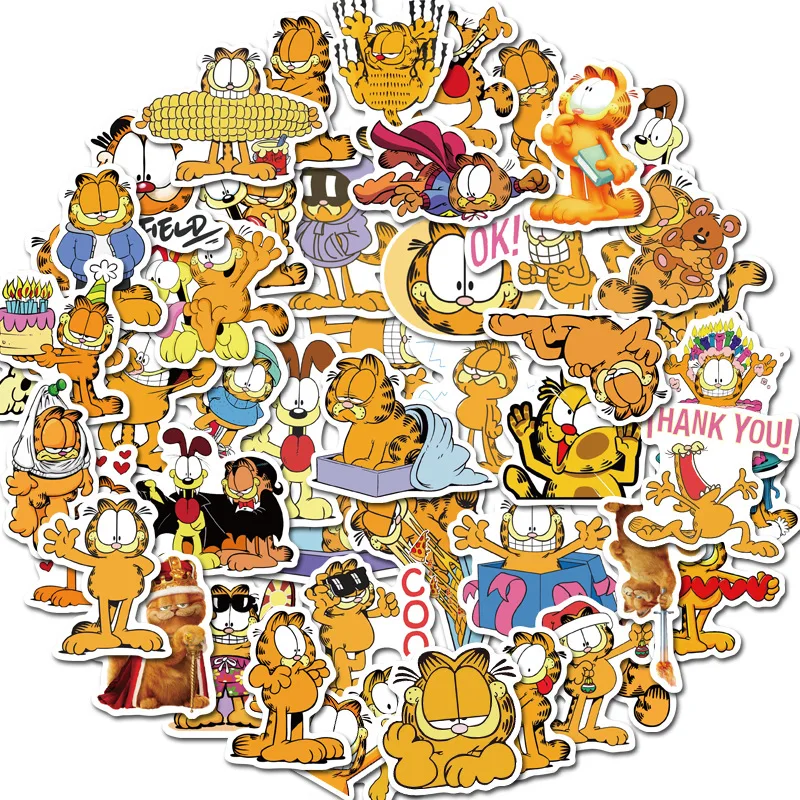 10/30/50PCS Bonito dos desenhos animados Garfield Animal Etiquetas de Bagagem Personalizadas Tendência Graffiti Adesivos Decorativos, Brinquedos Atacado