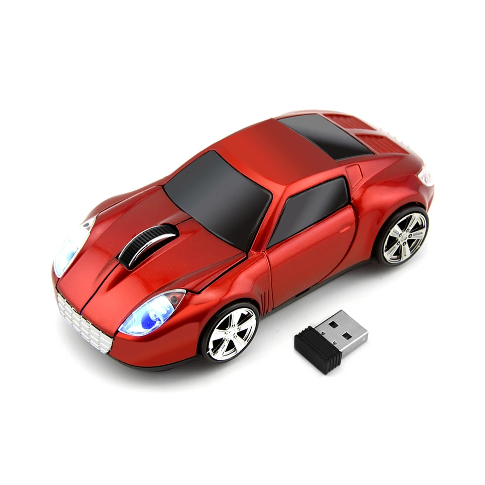 CHYI Forma de Carro de Computador sem Fio Mouse Óptico USB 3D Mini Com o DIODO emissor de Luz do PC Mause 1600 DPI de Ratos Para Crianças Dom de Trabalho de Laptop