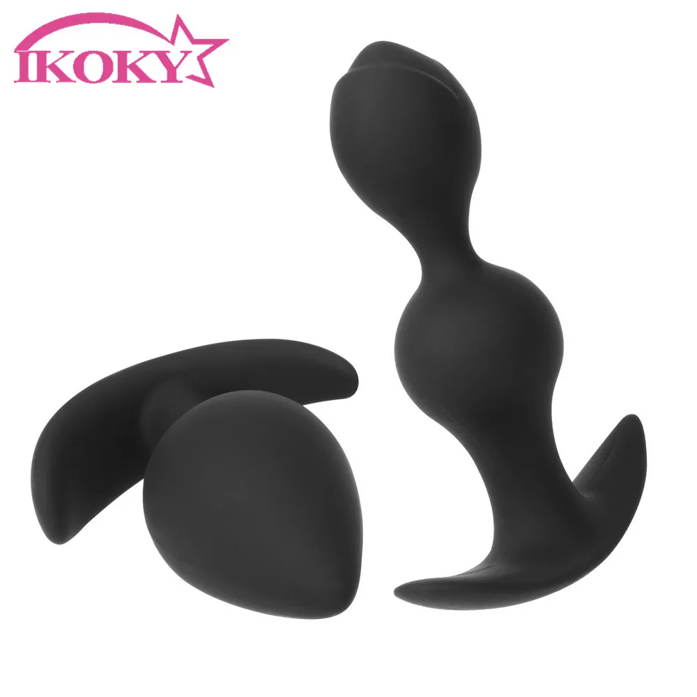 IKOKY Plug Anal Bunda Esferas para o Iniciante Brinquedos Sexuais para as Mulheres Massageador de Próstata Adultos de Silicone de Produtos Eróticos