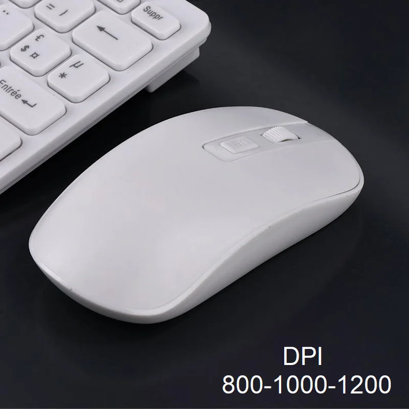 Francês 2.4 G sem Fio, Teclado e Mouse FR(AZERTY) Portátil Mini Teclado Ergonômico mouse Óptico para notebook da área de Trabalho do Computador do PC