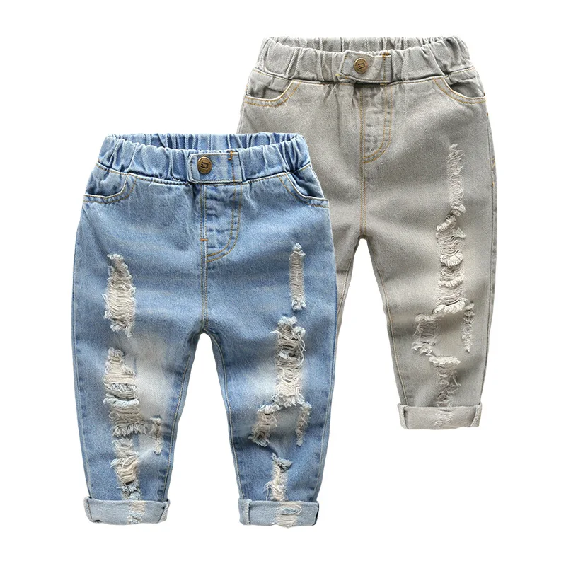 Meninos menina buraco calças Jeans de Excelente qualidade em algodão Novo casual crianças Calças de criança bebê Confortável, roupas de crianças para Crianças