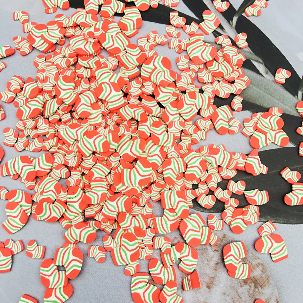 Chapéu de natal de Santa Meias Fatias de Lantejoulas fontes de Unhas de Arte Polímero Claro Argila Acessórios DIY Scrapbook Shakes Artesanal Cartão