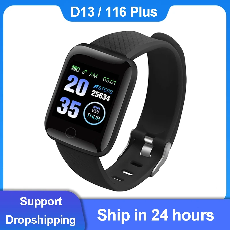 D13 116 Mais Inteligente Relógio Mulheres Homens Para IOS, Android Eletrônica Inteligente de Fitness Tracker Com Pulseira de Silicone Esporte Smartwatch