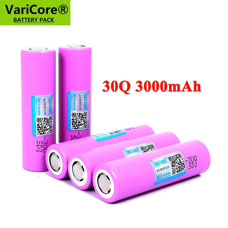 VariCore Novo 30Q 18650 3000mAh bateria inr1865030q 3.6 V quitação de 20A, dedicado Para 30Q baterias de cabelo Curto