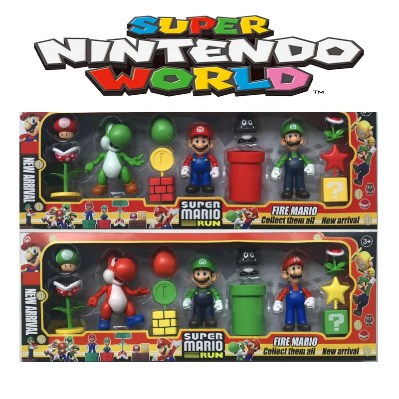 Super Mario Bros, Luigi, Bowser Yoshi PVC Figura de Ação do anime brinquedos bonecas jogo de Mario coleção de ornamentos para as crianças de presentes de aniversário