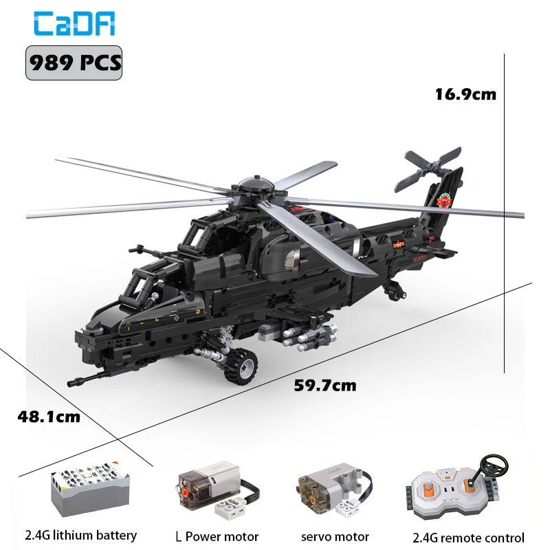 Novo Responsável Técnico-Militar CAIC Z-10 Helicóptero de Montagem do Modelo de Guerra, Arma de Aeronaves Construção de Blocos de Tijolo de Brinquedos para Meninos