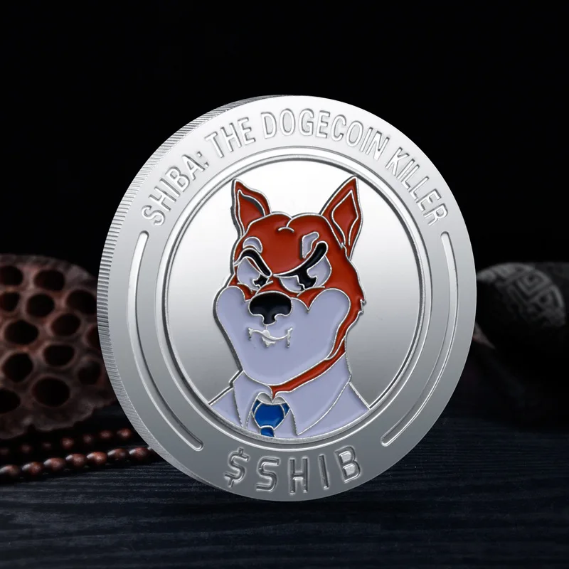 Nova Moeda Comemorativa de Shiba Inu Doge Moeda de Cor tridimensional de Socorro Medalhão de Ouro-Prata chapeada Metal Emblema de uma Moeda Virtual